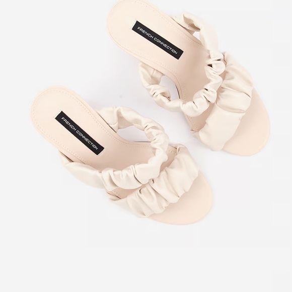 French Connection Ruffled Cream Heels - Picture 2 of 16